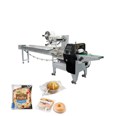 Mesin pembungkus aliran horizontal hffs komersial Mesin pengemasan aliran kertas roti listrik