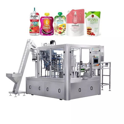 Otomatis penuh Spout Bag Penuh Capping Mesin Jus Puree Spout Kantong Penuh Dan Capping Mesin
